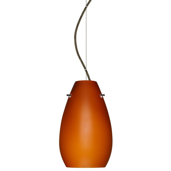 Besa Lighting Pera 9 Cord Pendant, Amber Matte, Bronze Finish, 1x100W Incandescent 1KX-412680-BR - main